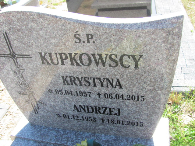 Andrzej Kupkowski 1953 Nowe Miasto Lubawskie - Grobonet - Wyszukiwarka osób pochowanych